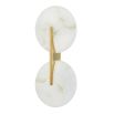 Wall sconce with white marble features and gold fitting 