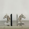 modern sculptural pair of bookends in horse silhoutte