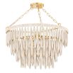 Chandelier composed of small oval wood ornaments 