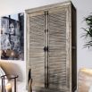 Clothing cabinet with classic slatted doors