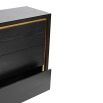 Sophisticated wooden brown chest of drawers with brass frame