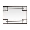 Rectangular mirror with oak veneer geometric frame