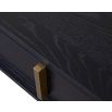 A sophisticated bedside table by Liang & Eimil with a black and brass finish