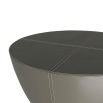 Grey leather hourglass shaped side table