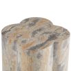 Marble finish side table in four leaf clover shape.