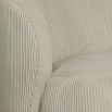 Corduroy upholstered cream armchair