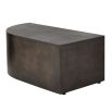 Sleek bronze plated coffee table with one curved edge