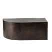 Sleek bronze plated coffee table with one curved edge