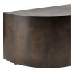 Sleek bronze plated coffee table with one curved edge