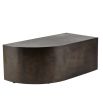 Sleek bronze plated coffee table with one curved edge