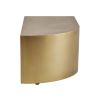 Sleek brass plated coffee table with one curved edge