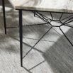 Hexagonal topped marble dining table with black metal