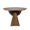 Sunburst patterned entry table with round top and pyramid base