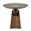 Sunburst patterned entry table with round top and pyramid base