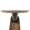 Sunburst patterned entry table with round top and pyramid base