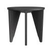 Ebony wood round side table with six inverted, conical legs