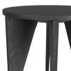 Ebony wood round side table with six inverted, conical legs