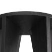 Ebony wood round side table with six inverted, conical legs