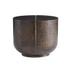 Circular side table in antique bronze finish