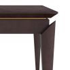 Vintage-style square accent table with angled legs and brass tips