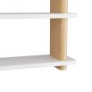 Natural oak bookshelf with white lacquer shelves