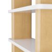 Natural oak bookshelf with white lacquer shelves