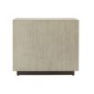 Side table with two drawers in pale grey finish and X handles