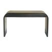 Curved desk in grey and bronze finish