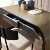 Curved desk in grey and bronze finish