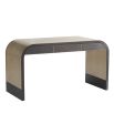 Curved desk in grey and bronze finish