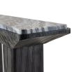 Galaxy marble-topped console table with black wooden base