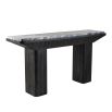 Galaxy marble-topped console table with black wooden base