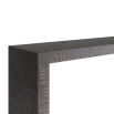 Grey radiant patterned wooden console table with bronze base