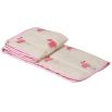 Pink and cream flamingo print bedspread