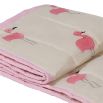 Pink and cream flamingo print bedspread