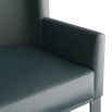 Modernised blue wrapped-leather wingback chair 