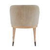 Dining or armchair in taupe suede finish and textured wooden legs