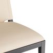 Cream leather counter stool with black wooden frame