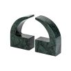 Green marble apostrophe bookends