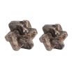 Set of 2 interlocked brown marble sculptures