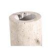 Beige travertine vase with black base