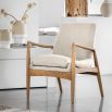 Contemporary linen upholstered armchair