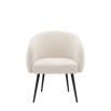 Faux sheepskin tub chair with simple black legs