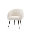 Faux sheepskin tub chair with simple black legs