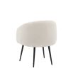 Faux sheepskin tub chair with simple black legs