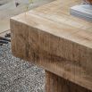 Rectangular coffee table designed to look like solid blocks of cross-sawn timber