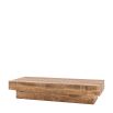 Rectangular coffee table designed to look like solid blocks of cross-sawn timber