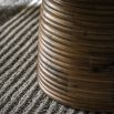 Solid oak, round, coffee table with a ridged base