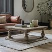 Rustic and sophisticated coffee table with detailed legs