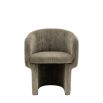 Tub-shaped dining chair with beige cord fabric